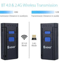 Front and side view of Pocket Size 1D Wireless Barcode Scanner With Bluetooth 3 In 1 2.4G And USB Wired Connectivity for various devices