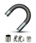 Flexible Stainless Steel Exhaust Tubing 1.5 In ID X 27.6 In Laser Welded Flex Pipe Kit with Coupler, Clamps, Sealing Tape