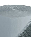 Rock Solid Double Bubble Reflective Foil Insulation R8 Thermal Barrier Roll 48 Inches by 100 Feet close-up view of rolled insulation.