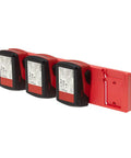 Red 22V Battery Holder Wall Mount for Battery Storage That Keeps Your 22V Packs Neat and Handy and Chargers in Truck Trailer Van