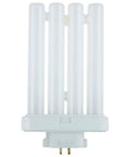 Quad Tube Plug In CFL Lamp 27W 1500 Lumens 6500K Crisp Daylight GX10q4 4 Pin Base