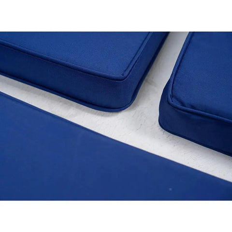 3 Pack Outdoor Patio Replacement Cushions For 4 Piece Wicker Rattan Set Includes Loveseat And Chair Cushions High Elastic Sponge Waterproof And Fade Resistant Navy 36x18x2 And 18x18x2 Inches
