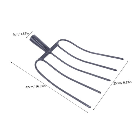 Beast Of A Grass Fork For Manure Handling And Garden Cleanup, Heavy Duty Farm Implement shown with dimensions and steel construction.