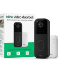 Second Gen Smart Video Doorbell With Head To Toe HD View And Two Year Battery Life Includes Sync Module Core Plus One Year AI Plan For Crisp Clips And No Sweat Plug And Play Setup Straight From The Box Black with white sync module