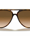 RB4125 Cats 5000 Aviator Sunglasses Unisex Medium Fit 131mm Hinge To Hinge Light Havana Frames With Clear Gradient Brown Lenses