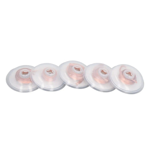 Five coils of Pro Grade Desoldering Solder Wick Braid Set with red copper core for PCB circuit board repair, electronics tool kit.