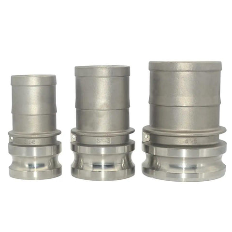 Stainless Steel 316 Hose Barb Fitting Type E Camlock Adapter for Trash Pumps and Vacuum Trucks Built to Last Cam and Groove Hose Fittings 3 Inch Two Pack Heavy Duty, 3-inch 316 stainless steel camlock adapters