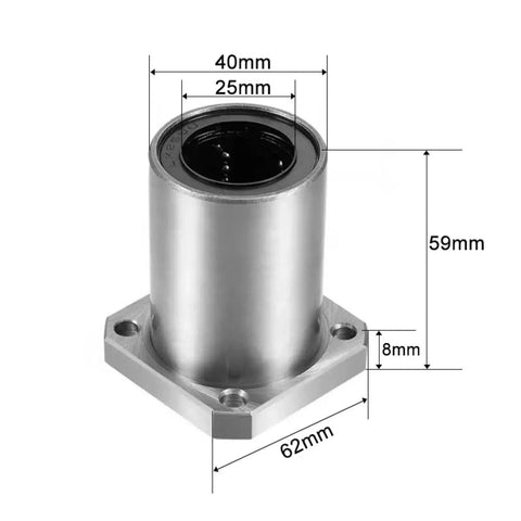 Beefy 25mm Flange Linear Bearing 5 Pack For CNC And 3D Printer Rods, Long-Lasting Wear-Resistant Parts With Heavy-Duty Load Capacity, Versatile For Textile, Food Packaging, Printing Machinery, And More. 25mm bearing steel flange linear bearing dimensions