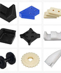 Various components made from Heavy Duty Polypropylene Sheet 500x500mm 1 To 10mm Thick For CNC Cutting DIY Engineering Industrial Divider And Machine Guard Heat Resistant Plastic Board Resists Acids Alkalis Built To Last For Tough Shop Projects