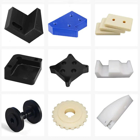 Various components made from Heavy Duty Polypropylene Sheet 500x500mm 1 To 10mm Thick For CNC Cutting DIY Engineering Industrial Divider And Machine Guard Heat Resistant Plastic Board Resists Acids Alkalis Built To Last For Tough Shop Projects