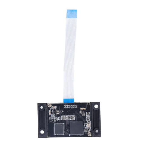 Barcode Scanner Module With Embedded USB Interface for access control, front view, circuit board and connection ribbon visible