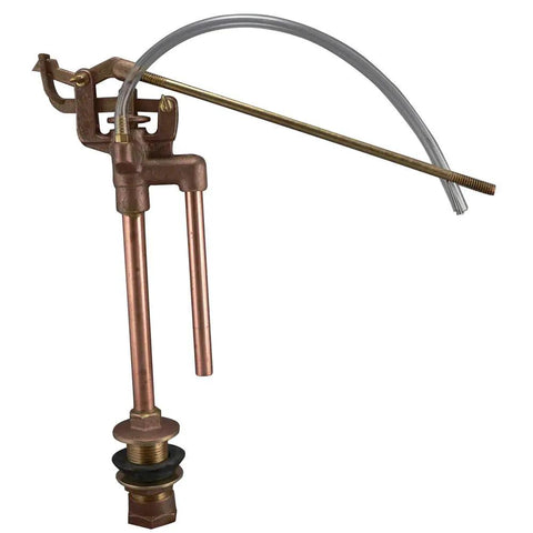Toilet Ballcock Brass Valve For 8-1/2-Inch And Up Tank Sizes Fits Mansfield and Other Toilets, shown in brass construction