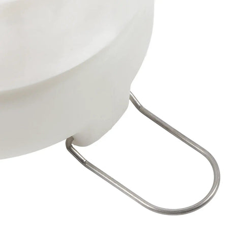 Close-up of Must-Have 15L Oil Extractor Pump, showing the white tank with metal handle for easy transport and use.