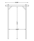 Diagram of Vinyl Garden Arbor Archway For Outdoors, White 57 By 85 Inches With Trellis Sides For Climbing Plants, PVC construction