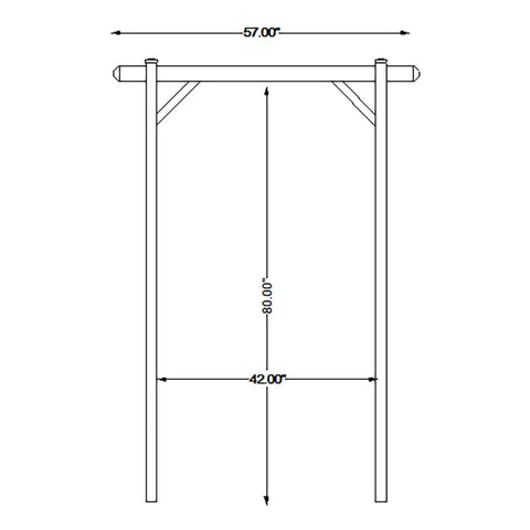 Diagram of Vinyl Garden Arbor Archway For Outdoors, White 57 By 85 Inches With Trellis Sides For Climbing Plants, PVC construction