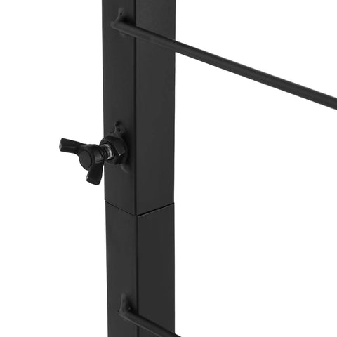 Close-up of Heavy Duty Vinyl Roll Floor Storage Rack and Paper Organizer showing sturdy black steel construction and locking mechanism.