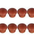 Eight Pack Rustic Mushroom Knob Cabinet Knobs With Screws For Wardrobe Cupboard And Dresser Furniture Round Wood Drawer Pulls In Vintage Farmhouse Style, set of 8 wooden knobs in brown finish