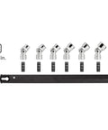 Go-To Three Eighths Inch Drive Shallow 6-Point Universal Joint Socket Set With Rail, Seven-Piece From Three Eighths To Three Quarters Inch