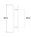 Rustic Round Wood Sliding Door Handle Set Mocha Brown, Push Pull Barn Door Pull, Glass Pulls, H Shape Entry Front Door Handle, 40x25 cm size illustration