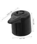 Must Have Pressure Cooker Float Valve Replacement Set With Stainless Steel And Plastic Parts For Air Tight Performance And Leak Free Cooking Upgrades, black plastic float valve close-up with measurement details.