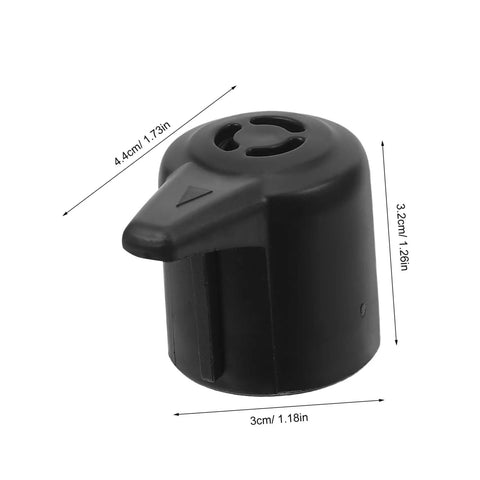 Must Have Pressure Cooker Float Valve Replacement Set With Stainless Steel And Plastic Parts For Air Tight Performance And Leak Free Cooking Upgrades, black plastic float valve close-up with measurement details.