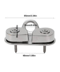 Beefy Cam Cleat For 5-15mm Rope, 316 Stainless Steel Boat Kayak Cleat With Fairlead Ring, dimensions shown