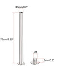 Heavy Duty Carbon Steel Screw Posts Fit 3/16 Inch 5mm Holes 10 Pack M4 Threaded Standoffs, 75mm tall with 5mm diameter.
