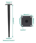 Heavy Duty Round Tapered Iron Furniture Legs 4 Pack Black 55cm High 22 Inches Built To Last 440lbs Per Leg measurements diagram