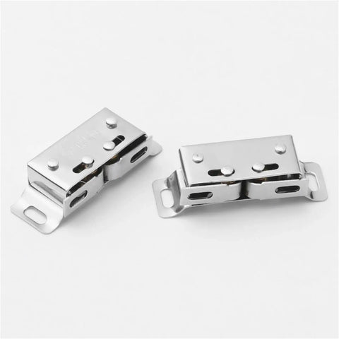 Stainless Steel Double Roller Catch 20 Pack Cabinet Door Stopper With Screws For Cupboard Kitchen Soft Close Quiet Closing Cushioned Buffer Easy Install