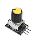 5-26V Servo Motor Speed Tester And PWM Speed Controller For DIY Kits Brushed And Brushless Fans Aeromodel Motors Precise Stepless Speed Regulation For Home Workshop And Industrial Projects with black and yellow knob on a small circuit board.