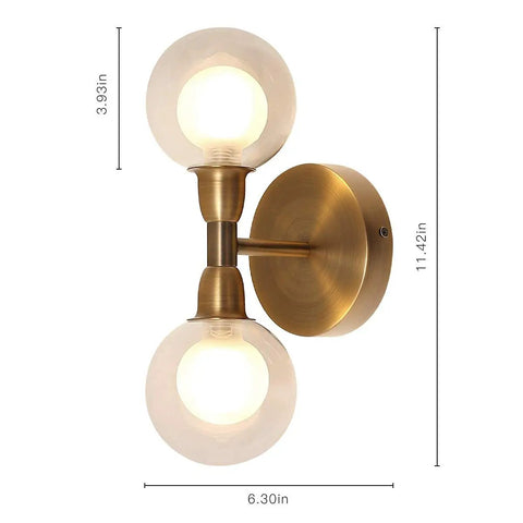 Rock This Mini Two Light Gold Bathroom Vanity Wall Sconce With Clear Glass Shades Mid Century Modern Style Super Easy Install