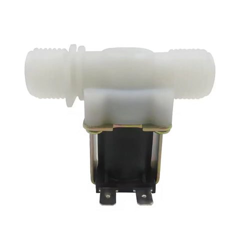 Front view of DC 12V 1/2 Inch Solenoid Valve NC Normally Closed Water Inlet Flow Switch for appliances with G1/2 thread.