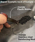 UL Certified 80W Plastic Welding Kit For Auto Bumpers, Kayaks, Canoes And Tanks Pro Grade Plastic Repair Tool in use on bumper