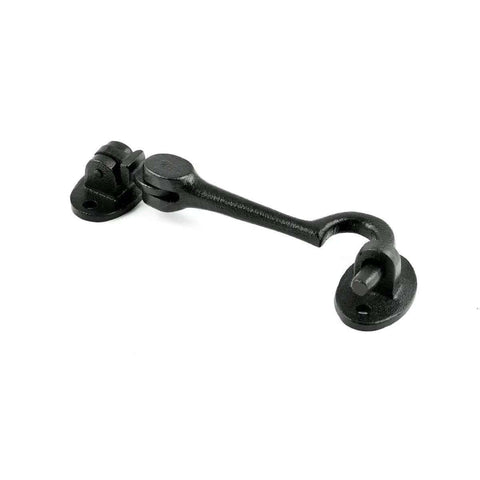 Heavy Duty 4.5 Inch Black Wrought Iron Swivel Style Hook And Eye Door Latch With Mounting Hardware For Rustic Colonial Look Built To Last