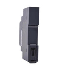 Ultra Slim DIN Rail Power Supply 24V 15W Compact Cabinet Adapter side view with secure mounting for easy installation.