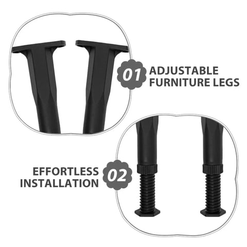 Two Eight Piece Adjustable Furniture Support Legs For Sofa And Cabinets With Height Range Seven Point Six To Thirteen Point Five Inches