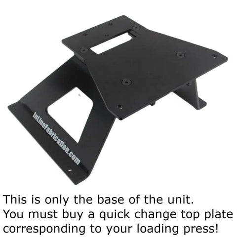 Seven Inch Junior Mount Quick Change Press Swapper Base Built Solid Hardcore Reloaders Plug And Play Adapter angle view.