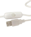 USB power cable for Double LED Light Bar Kit For 3D Printer Enclosures 5W Each 6000K White Light, white switch, close-up view