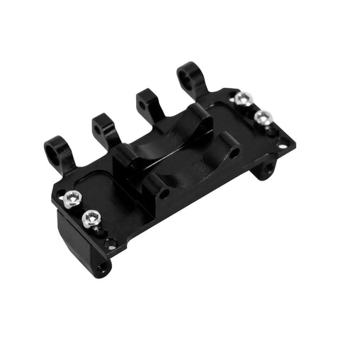 Beefy Adjustable CNC Aluminum Servo Mount for Axial SCX24 Scale RC Crawler Upgrade, durable black aluminum mount with a precise fit