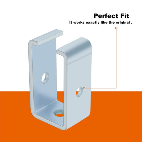 Heavy Duty Intermediate Support Hanger Bracket For 1-5/8 Inch Strut Channel, Hot Dip Galvanized Steel, side view with holes
