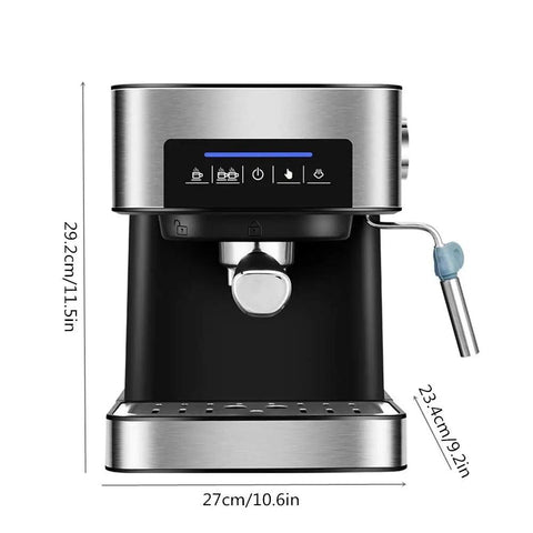 Professional Grade Semi Automatic Espresso Maker Featuring A Built In Conical Burr Grinder And High Pressure Steam Wand.