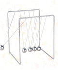 Newton's Cradle Pendulum Desk Toy Square Desktop Decor For Home Or Office Stress Relief Gadget With Five Metal Balls Classic Physics Experiment Tool For Students And Adults