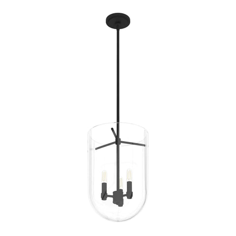 Sacha Pendant Light In Natural Iron Finish With Clear Glass Shade Modern Go To Mid Sized Ceiling Fixture Front View