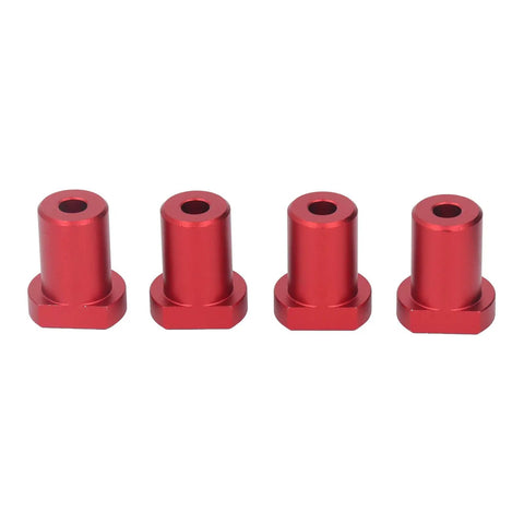 Four red tubular components, likely accessories for Heavy Duty Desktop Clip Bench Dog Clamp With 19mm Quick Clamp Stainless Steel Brass Stop Built To Last Fast Fixed Clamping For Milling Cutting And Grinding Projects Tough As Nails CNC Machined DIY Woodworking Tool.
