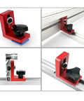 Heavy Duty Aluminum T Track Slot System With Fast Slide Miter Bar Jig That Glides Like Silk On Table Saw Router Table For Nailed It Diy Builds And Custom Jigs, red clamp adjustment details.