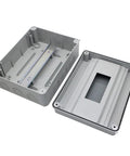 Heavy Duty Abs Distribution Box For Circuit Breaker 12 Way showing rugged grey ABS housing and removable lid.