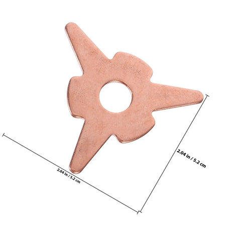 Close-up of a copper ring from Iron Dent Puller Rings Kit 50-Piece Set For Car Body Repairs, showing dimensions 2.04 in x 2.04 in.