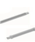 Two-view image of VCR bellows hose, SUS316L stainless steel, 500mm long with 1/4" female-to-male fittings.