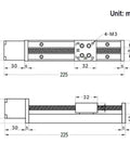 Diagram of Mini Linear Rail Guide Slide Actuator with T6x1 Lead Screw and NEMA11 Stepper Motor 150mm Stroke for DIY projects