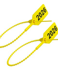 Heavy Duty 2026 Dated Fire Extinguisher Tamper Seals Yellow Zip Ties, 9 Inch, durable security cables for compliance.